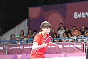 Deutsch: Tischtennis bei den Olympischen Jugendspielen 2018; Tag 9, 15. Oktober 2018; Mixed, Finale, Mixed-Doppel – Miu Hirano (JPN) gegen Sun Yingsha (CHN) 2:3 English: Table tennis at the 2018 Summer Youth Olympics at 15 October 2018 – Mixed Final, Mixed-Double – Miu Hirano (JPN) Vs Sun Yingsha (CHN) 2:3