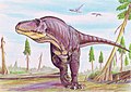 Tarbosaurus, en slektning av Tyrannosaurus Rex.