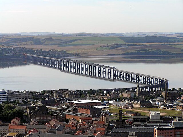 Tay Bridge at Dundee, Scotland, from the Dundee Law