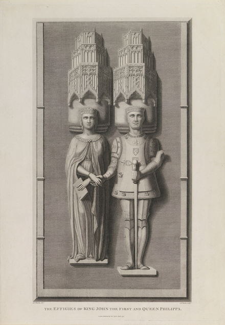 The Effigies of King John the First and Queen Philippa in their tombs at the Batalha Monastery.