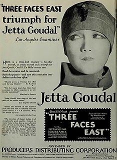 <i>Three Faces East</i> (1926 film) 1926 film by Rupert Julian