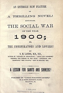 The Social War has been described as the worst science fiction novel of the 19th century Title page of The Social War.jpg