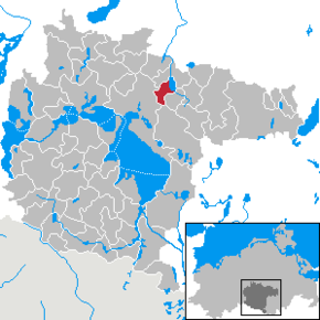 Poziția Torgelow am See pe harta districtului Müritz