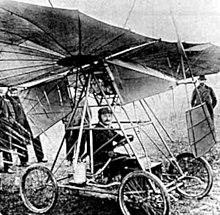 Traian Vuia in his Vuia I flying machine in 1906