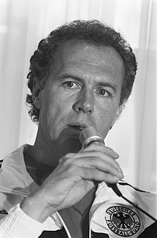 Franz Beckenbauer, elected Best European Player for the 1956-1990 period Trainer Franz Beckenbauer, Bestanddeelnr 934-4443.jpg