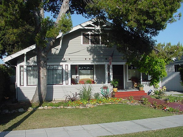 A typical front-gabled California bungalow along Utah Street in San Diego's North Park Neighborhood