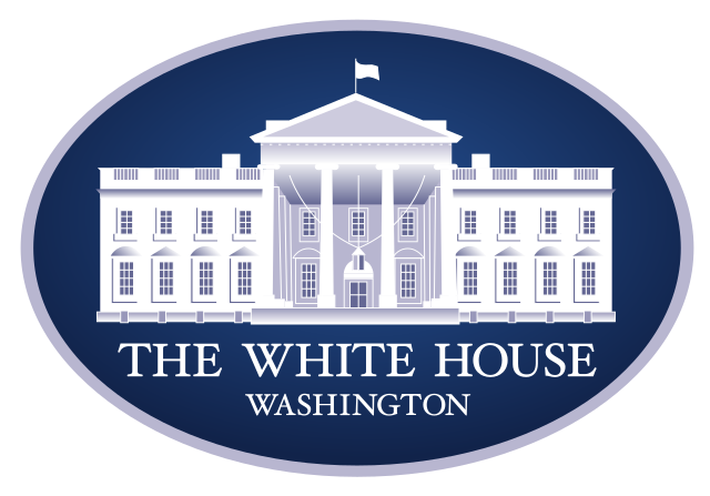 File:US-WhiteHouse-Logo.svg
Description	Logo of the United States White House, especially in conjunction with offices like the Chief of Staff and Press Secretary.
Date	19 September 2003
Source	Extracted from PDF version of a 2003 progress report (direct PDF URL http://www.whitehouse.gov/).
Author	U.S. federal government
Permission
(Reusing this file)	Public domain from a copyright standpoint, but other restrictions apply