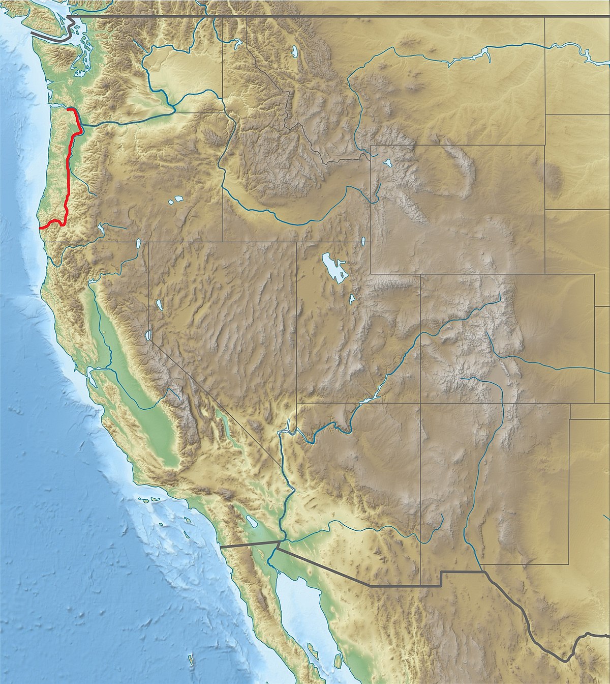 pacific coast ranges map