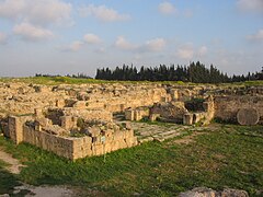 Aire de fouilles archéologiques du site Ougarit, Syrie.