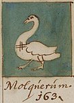 The flag of Molkwerum in the Arms and Flags Book of Gerrit Hesman from 1708.