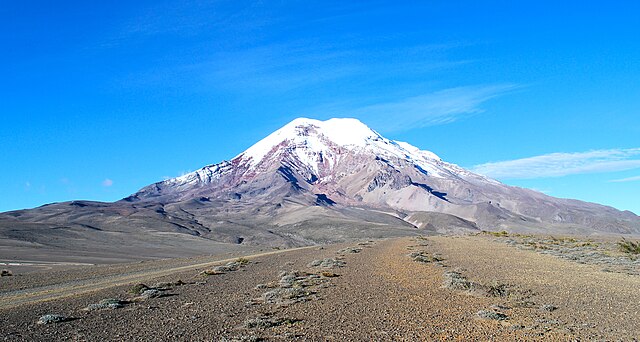 Chimborazo, Ecuador, whose summit is the point farthest away from the Earth's center