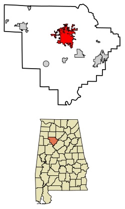 Location of Jasper in Walker County, Alabama.