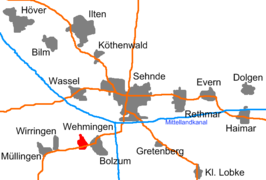 Kaart van Wehmingen