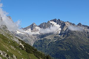 Wendengletscher vom Sätteli aus gesehen (rechts ist der Uratgletscher)