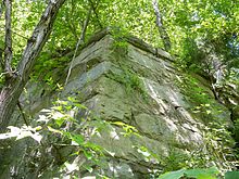 Westliches Abutment der Bright Hope Railroad Bridge über Swift Creek