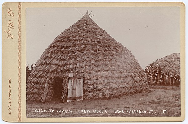 Wichita grass lodge, near Anadarko, Oklahoma Territory, c. 1885–1900
