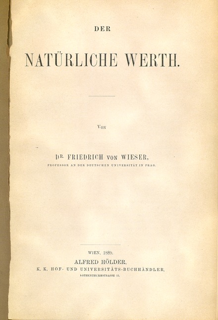 Naturliche Werth, 1889