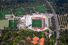 Vue aérienne de l'ancien stade