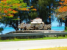 Landing beach bunker and Japanese tank World War II Japanese Tank and Bunker.JPG