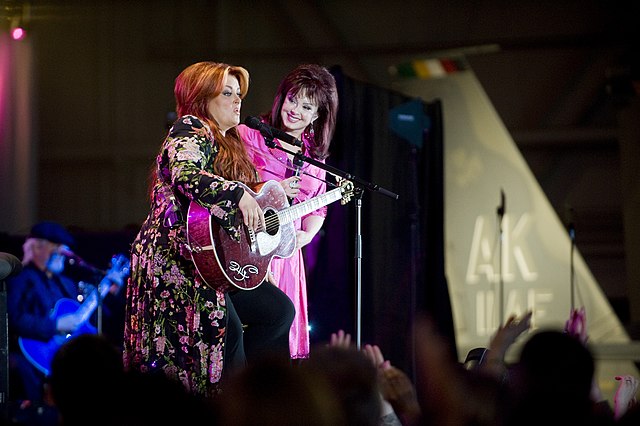 Wynonna and Naomi Judd sing together on base to the military and Alaska crowd at the "Alaska's Operational Gratitude" concert on June 27, 2008