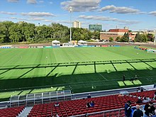 York Lions Stadium is a stadium at York University Heights used by York for home matches. York Lions Stadium photo by Djuradj Vujcic.jpg