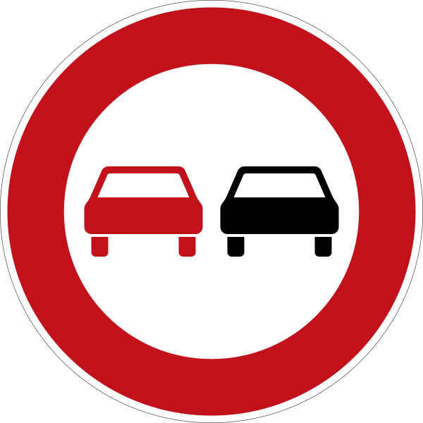 File:Zeichen 276 - Überholverbot für Kraftfahrzeuge aller Art, StVO 1992.svg