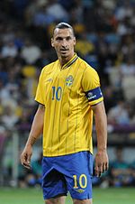 Zlatan Ibrahimovic is Sweden's all-time top goalscorer, with 62 goals for the national team. Zlatan Ibrahimovic Euro 2012 vs England.JPG
