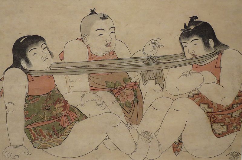 File:'Boys Playing Tug of War' by Kitao Shigemasa, c. 1781, Honolulu Museum of Art, 13791.JPG