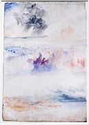 Three Studies of Clouds and Rain over the Sea and Coast D25241 - William Turner - Tate Britain.