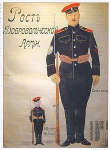 Плакат «Рост Добровольческой армии». Юг России, 1919
