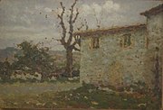 Casolare rustico, olio su tavola, 30 x 45 cm, collezione privata.