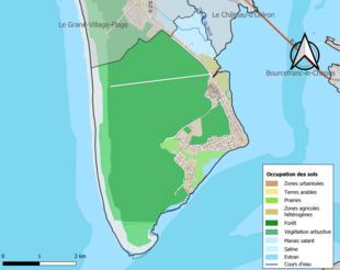 Kolorowa mapa przedstawiająca użytkowanie gruntów.