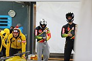 Deutsch: Bob-Europacup 2018/19; Station 1 in Altenberg, 2er-Rennen Nummer 1, Lauf 1 English: Bobsleigh Europe Cup 2018-19 in Altenberg - 2-man Race 1, first run