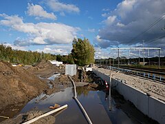 Oldenzaal, Bau des neuen Bahnsteiggleises 1b