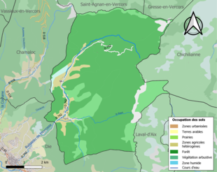 Mappa a colori che mostra l'uso del suolo.