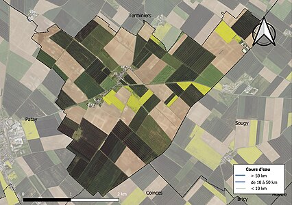 Carte orthophotographique de la commune en 2016.