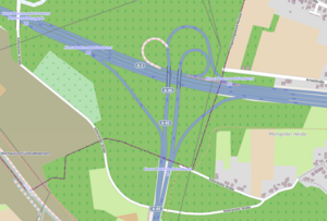 Overview map of the Dortmund-Northwest motorway junction