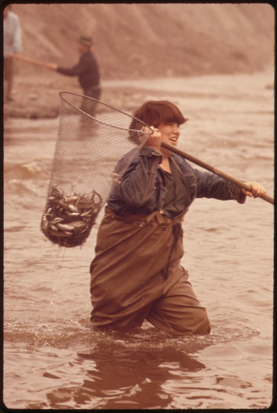 File:ANNUAL SMELT RUN AT SINGING BRIDGE, TAWAS CITY. IN MID-APRIL THOUSANDS OF FISHERMEN GATHER AT WHITNEY DRAIN, A... - NARA - 551393.tif