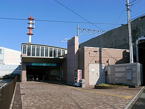 AONAMI Line Komoto Station Entrance.JPG