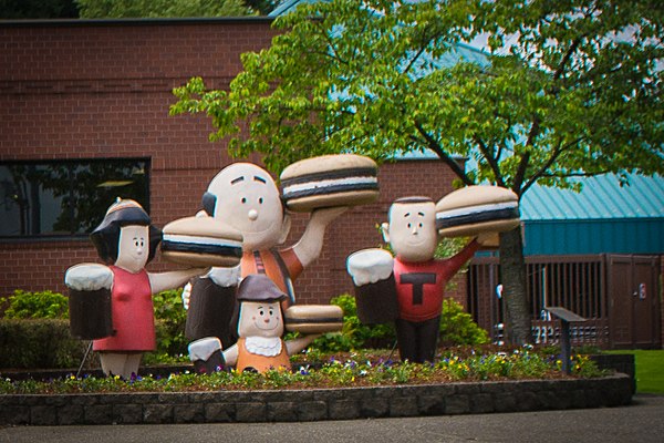 A 1950s A&W Burger Family display in Hillsboro, Oregon