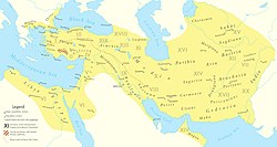 شاهنشاهی ایران در بزرگ‌ترین اندازه خویش در ۵۰۰ پیش از میلاد زیرفرمان داریوش بزرگ[۴][۵][۶][۷]