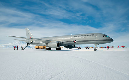 In 2009, the Royal New Zealand Air Force flew one of its 757 Combis to Antarctica for the first time.
