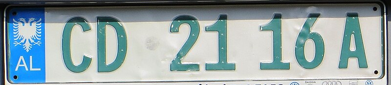 File:Albania diplomatic license plate CD 21 16A.jpg