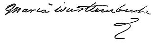 signature de Maria Wirtemberska