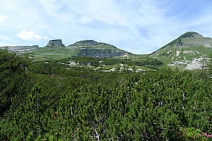 View of Hochanger (far left) - Atterkogel - Greimuth - Bräuningzinken (right)