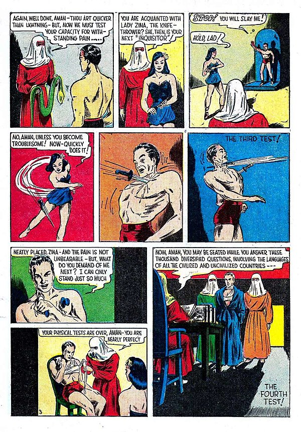 Amazing-Man Comics #5 (Sept. 1939), first appearance of the Amazing-Man, art by Bill Everett.