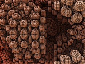 A piece generated by Mandelbulb3D.