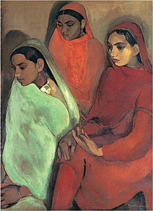 Groupe de trois jeunes femmes, 1935, New Delhi, National Gallery of Modern Art.