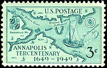 Annapolis, Maryland
1949 issue Annapolis Tercentenary 3c 1949 issue.JPG