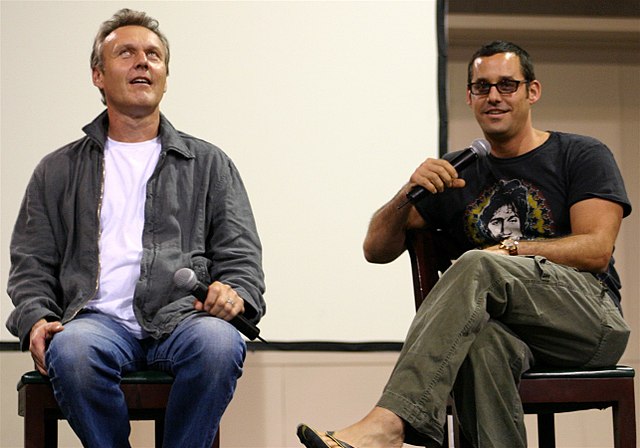 Brendon with Anthony Stewart Head at the 2004 Oakland Super SlayerCon